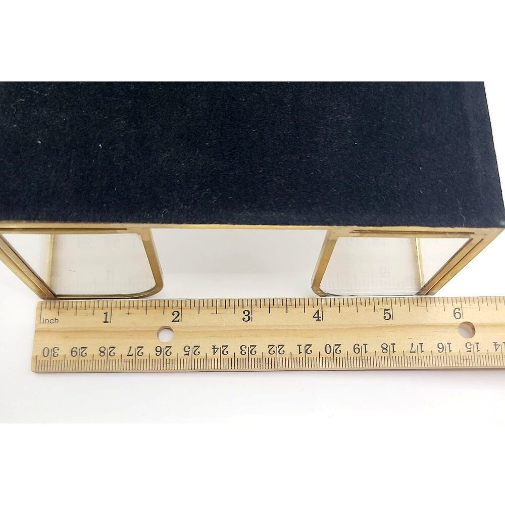 Napkin Holder Square Acetate Mirror Gold Brass Stylish Table Scape - Picture 8 of 9